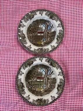 Dinner Plates 9 7/8” Set of 2 New with Tags Johnson Brothers Friendly Village